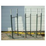 Three Tee Post Cord Wood Holders