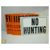 2 NO HUNTING and 8 POSTED Signs