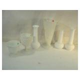 White Milk Glass Vases