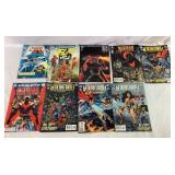 Nine assorted DC comic books some number ones