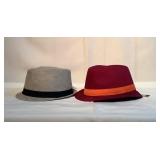 Pair of fedora style hats Pair of fedora style hats