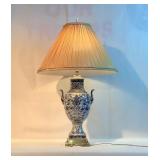 30" blue & white patterned Table Lamp