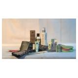 Assorted beauty products and bags Assorted beauty products and bags