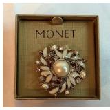 Monet pearl cluster pin