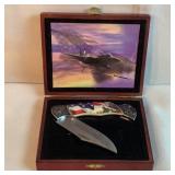 American flag knife in collector box