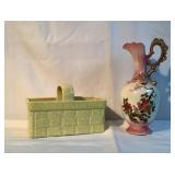 10" ceramic Basket & 12" Decorative ceramic vase 10" ceramic Basket & 12" Decorative ceramic vase