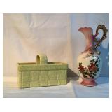 10" ceramic Basket & 12" Decorative ceramic vase