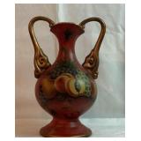 14" fruit painted red Decor vase