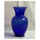11" blue glass decorative vase 11" blue glass decorative vase