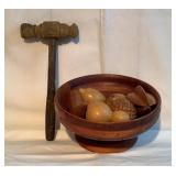 Vintage wooden gavel & Decoritve wooden fruit bowl