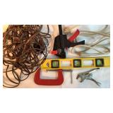 Lot of extension cords and tools