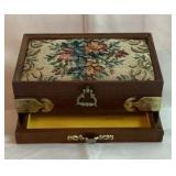 8" Embroidered Vintage Like  Jewelry Box