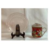 7" Pink Rose detailed plate & Oriental Mug 7" Pink Rose detailed plate & Oriental Mug