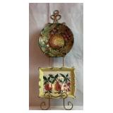 27" plate holder With Fruit bowl and ceramic tray 27" plate holder With Fruit bowl and ceramic tray