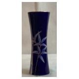 8" blue oriental cylinder Vase