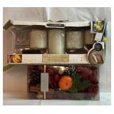 LED Candle set W/ Remote & Holiday Potpourri