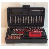 Screw driver and socket set with case