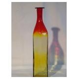 19" Amberina Glass Vase