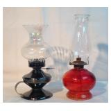 Pair of 13" oil Lamps