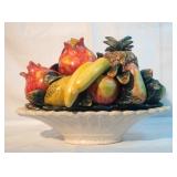 17" Ceramic Fruit basket Decor Piece