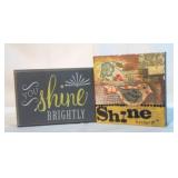 Pair of signs 1 is wooden & 1 is canvas Pair of signs 1 is wooden & 1 is canvas