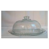 12" Glass cake plate and lid