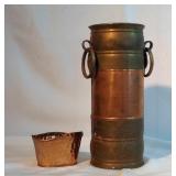13" Brass & Copper Decor Piece, Sm. Copper bucket 13" Brass & Copper Decor Piece, Sm. Copper bucket