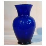 11" blue Decorative Glass Vase