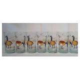 6" set of 7 geese glasses