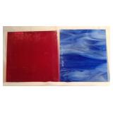 12X12" red 13X11" blue both raw stained glass 12X12" red 13X11" blue both raw stained glass