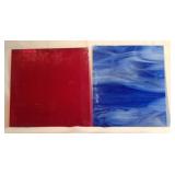 12X12" red 13X11" blue both raw stained glass