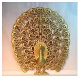 34" gold painted peacock wall hanging/decor piece 34" gold painted peacock wall hanging/decor piece