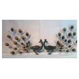 Pair Of 18" Metal Peacock wall Decor pieces