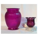 8" Purple Vase & 5" night lite