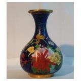 10" cloisonné flowered Vase