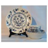 6 piece blue onion china set