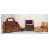 Assorted Lot of wooden storage or decor items Assorted Lot of wooden storage or decor items