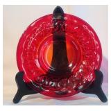 8" chain print Amberina glass plate 8" chain print Amberina glass plate