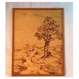 21X27" wood etched hanging art work