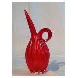 8" Red Glass Decorative Vase 8" Red Glass Decorative Vase