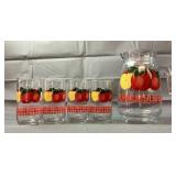 8" Glass Pitcher & 5" set of 4 Glasses