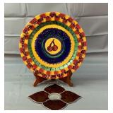 8.5" Stained glass & 11" plate