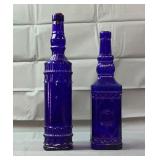 12 & 13" Blue Decor Bottles