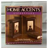 Home Accents Wooden Bookends W/ Photo Albums