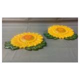 Pair of 6.5" Sunflower wall decor/magnet