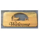 18.5" Wooden Carved Welcome Sign