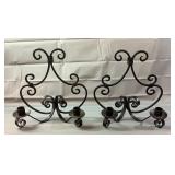 Pair Of 11" Wrought Iron Candle Holders Pair Of 11" Wrought Iron Candle Holders