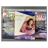 Set Of 3 Glossy Photo Paper 13X19" unopend