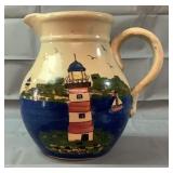 8.5" painted Pottery Pitcher