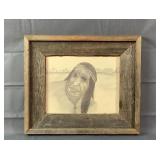 12X14" Vintage Native American Sketch or Drawing 12X14" Vintage Native American Sketch or Drawing